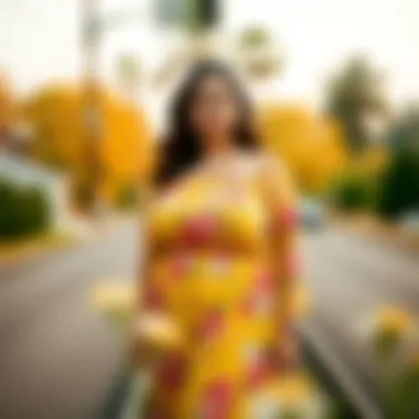 Styling tips for plus size yellow floral dresses