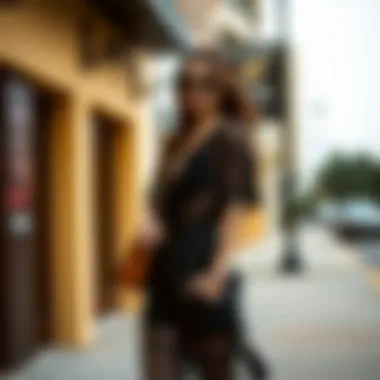 Chic Ensemble with Black Lace Jumpsuit Shorts Stylish outfit featuring black lace jumpsuit shorts with accessories