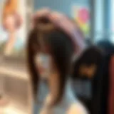 Elegant Display of Synthetic Wig Stylish synthetic headband wig showcased on a mannequin