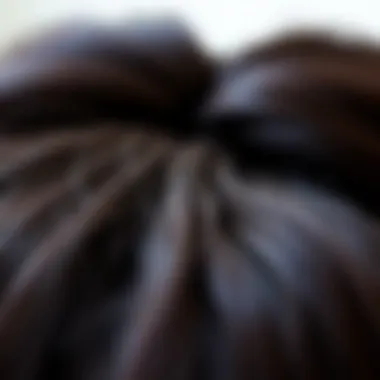 Detailed View of Synthetic Hair Texture Close-up of the texture and strands of synthetic wig