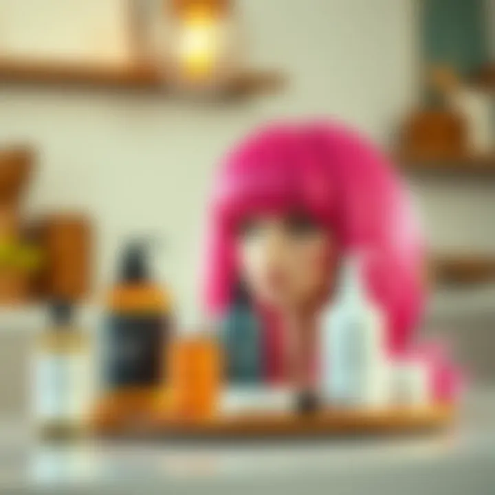Essential care products for maintaining hot pink wigs