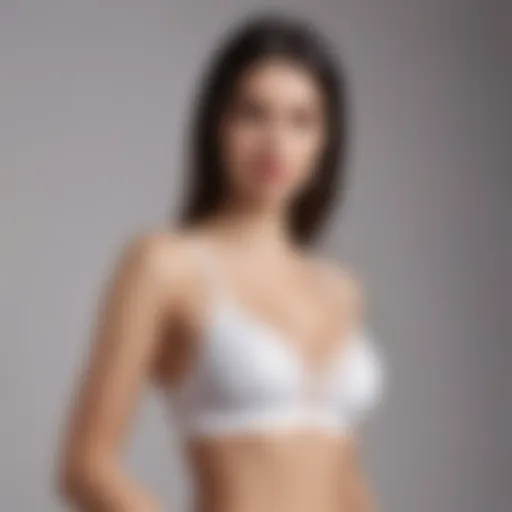 Elegant strappy white bralette displayed on a mannequin