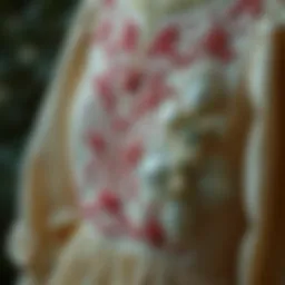 Elegant vintage dress showcasing intricate embroidery