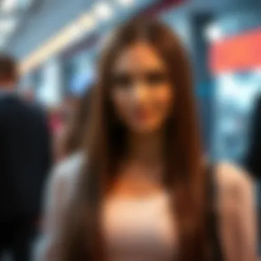 Confidence Boost with Long Brown Wig An individual confidently wearing a long straight brown wig at a fashionable event