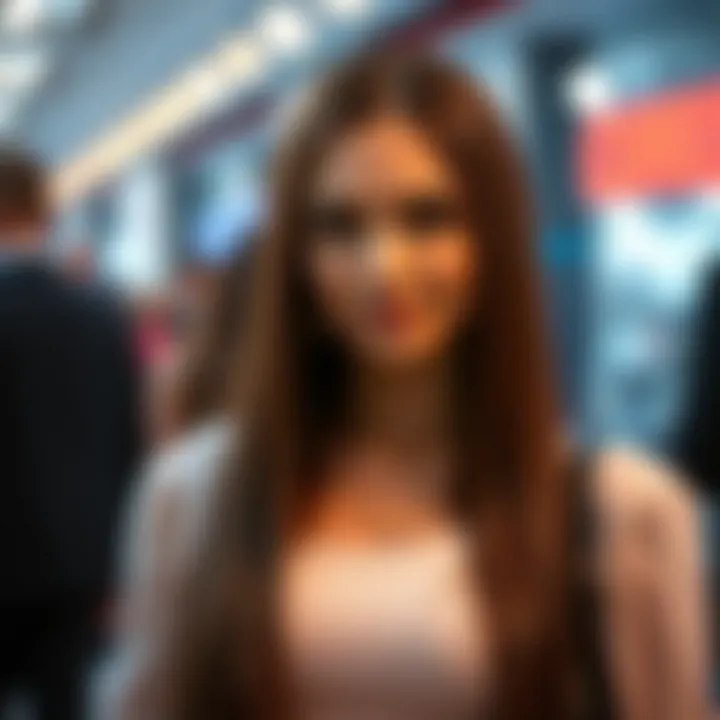 Confidence Boost with Long Brown Wig An individual confidently wearing a long straight brown wig at a fashionable event