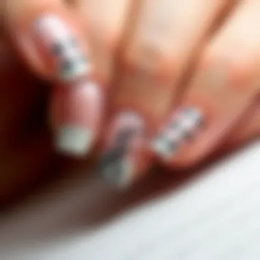 Flawless and Durable French Nail Stamping A close-up of a perfectly stamped French manicure showcasing durability