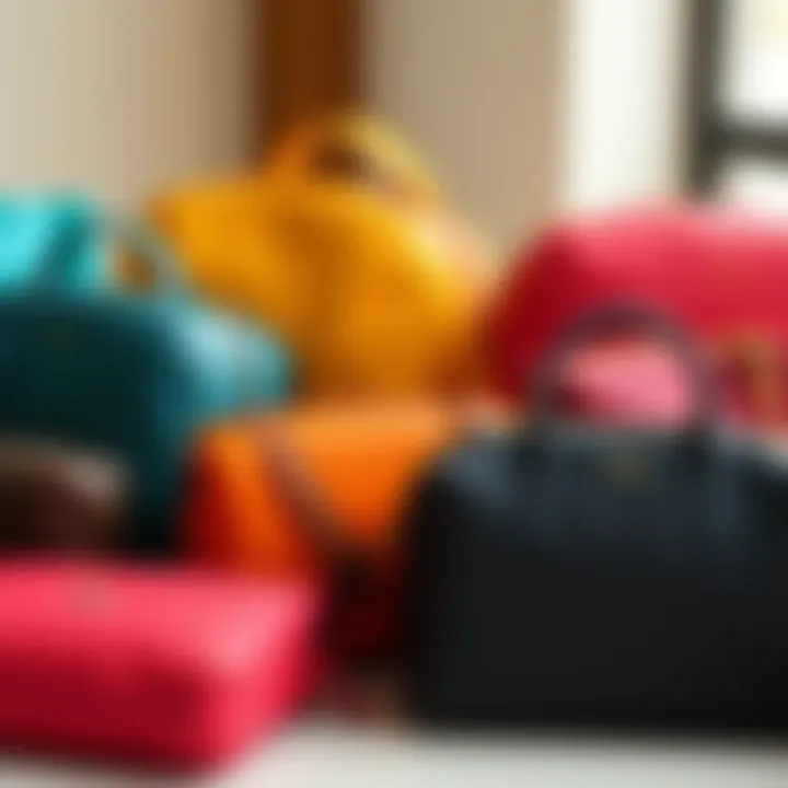 Color palette showcasing various matching bag designs