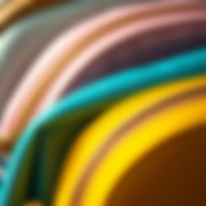 Close-up of luxurious fabrics used in matching bags