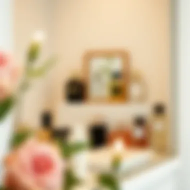 A serene corner showcasing a curated perfume collection