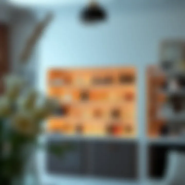 Stylish perfume shelf integrated into interior decor