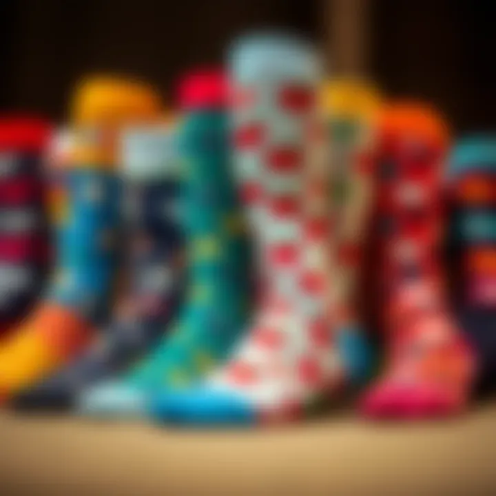 Vibrant Variety of Personalized Socks Colorful assortment of personalized sock designs