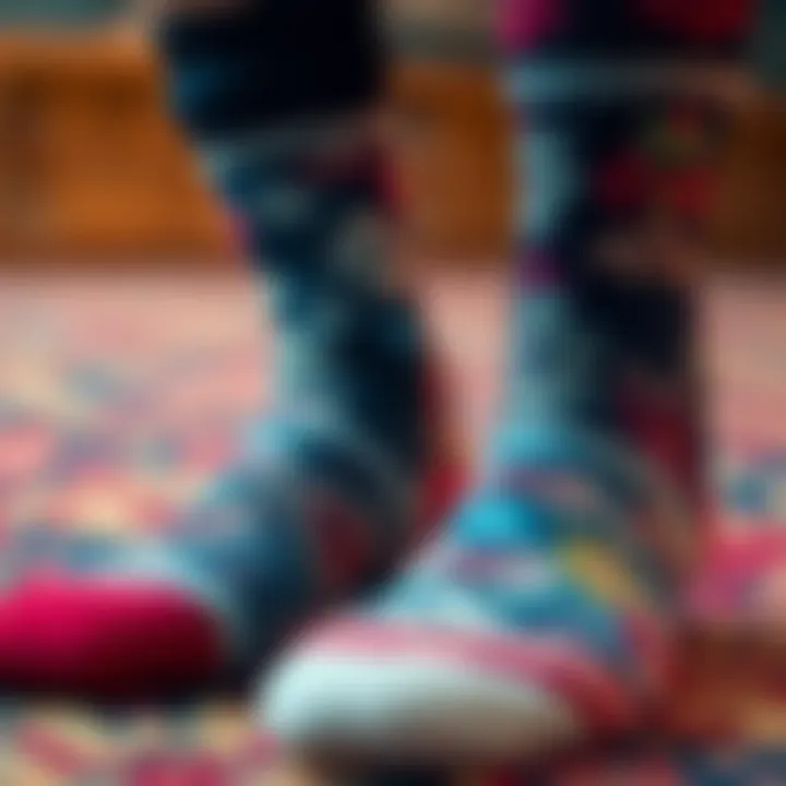 Intricate Design Elements in Personalized Socks Close-up of unique design elements on socks