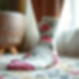 Elegant pair of custom socks with floral design
