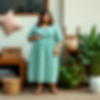 Embracing Sustainability: Plus Size Fashion Choices Sustainable fashion items alongside a gingham skirt