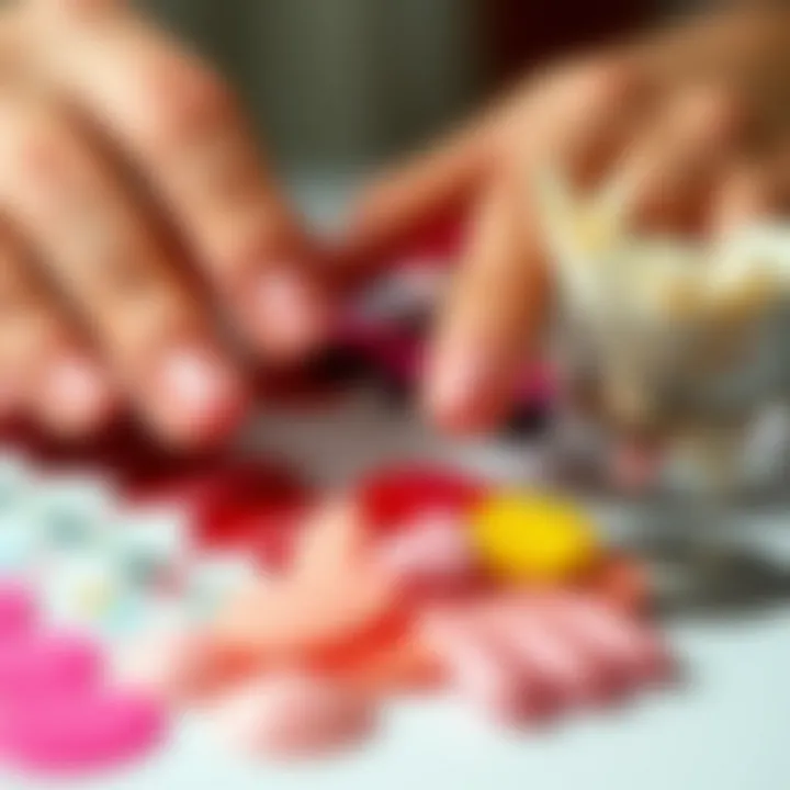 Variety of toenail sticker materials displayed