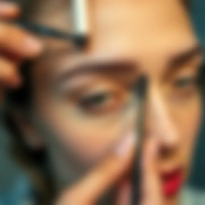 Grooming Techniques Illustrated Illustration of eyebrow grooming techniques using various wands