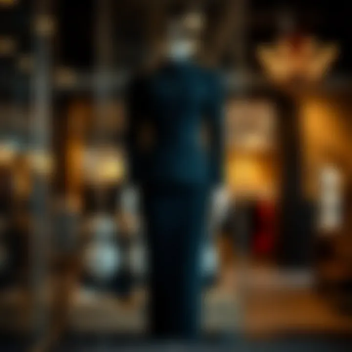 An Elegant Display of the Black Skirt and Jacket Set Elegant black skirt and jacket ensemble displayed on a mannequin