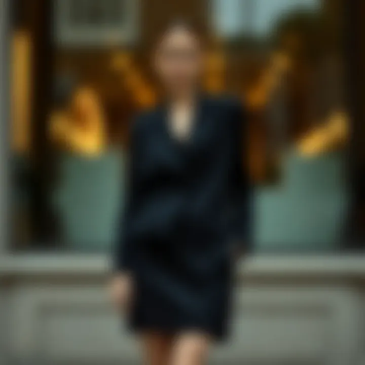 Tailored Perfection: The Black Skirt and Jacket Set Tailored black skirt and jacket set on a fashionable background