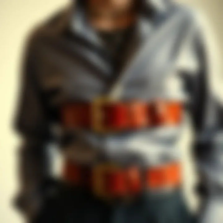 Stylish combinations of shirt stays and belts