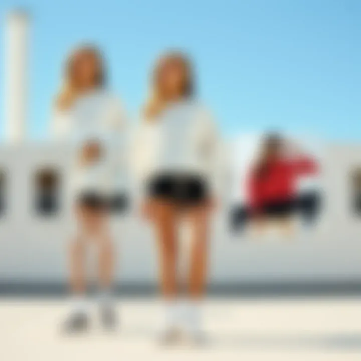 Collage of outfit ideas featuring cropped sweatshirts