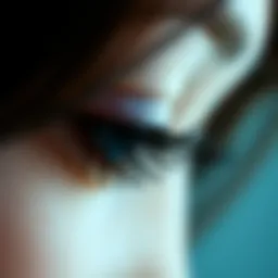 Close-up view of dual magnetic eyelashes showcasing intricate design