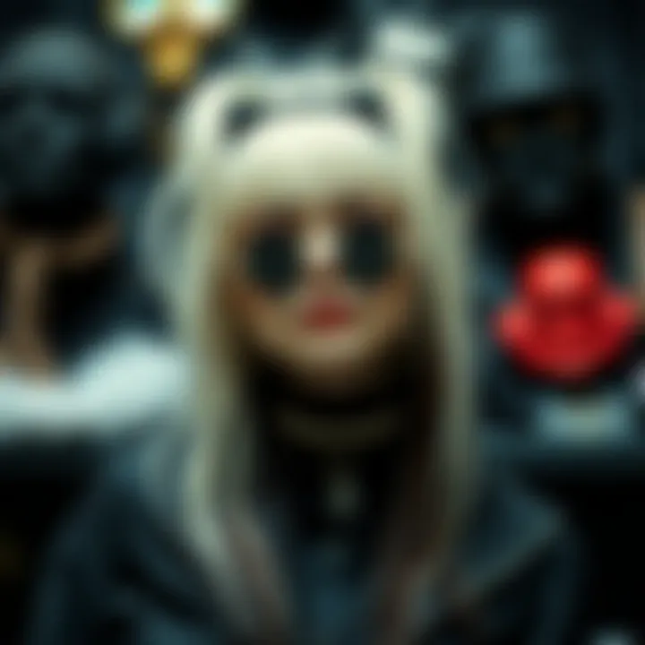 A curated display of essential platform goth accessories and clothing pieces