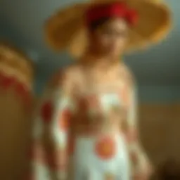 Historical mat fashion showcasing traditional designs