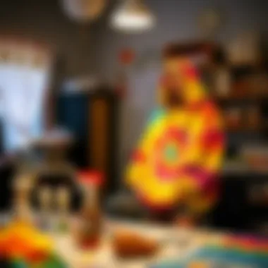 A creative workspace with tie-dye supplies, emphasizing the DIY aspect of the trend.