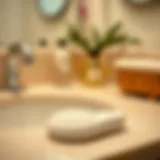 Close-up of a heel scrubber on a bathroom counter