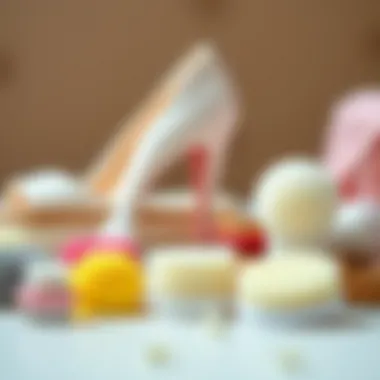 Different types of heel scrubbers arranged aesthetically