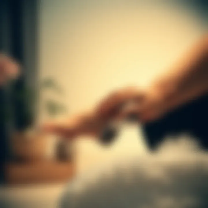 Person using a heel scrubber in a wellness setting