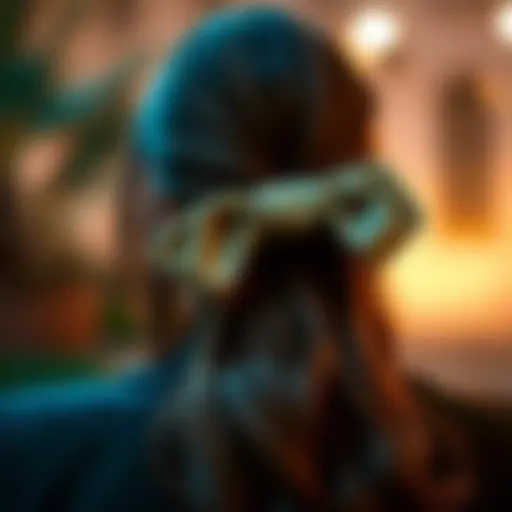 Elegant long hair bow tied in an intricate style