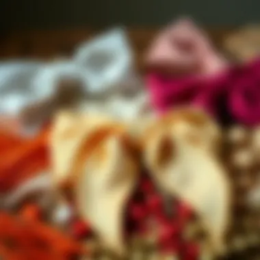 Variety of materials used for crafting long hair bows