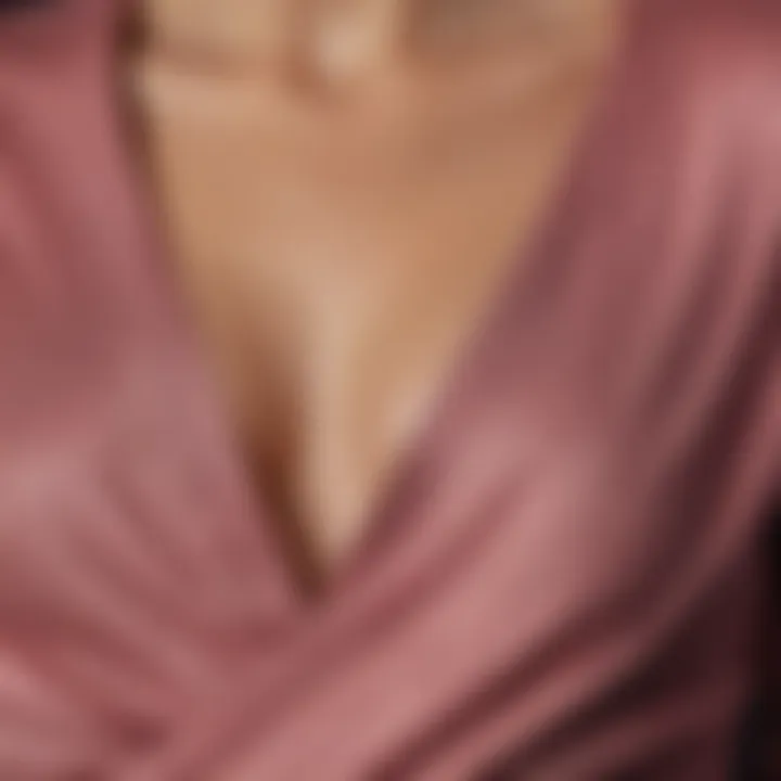 Close-up of fabric textures used in V neck bodysuits