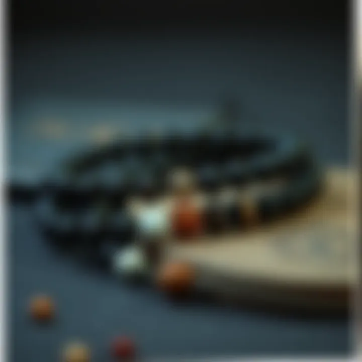 Variety of materials used in crafting prayer beads bracelets