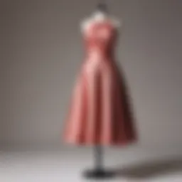 Elegant satin swing dress displayed on a mannequin