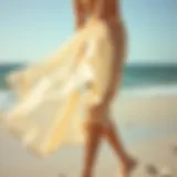 Elegance in Motion: The Sheer Beach Skirt A stunning sheer beach skirt flowing in the breeze