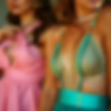 Different fabric types for strappy party dresses