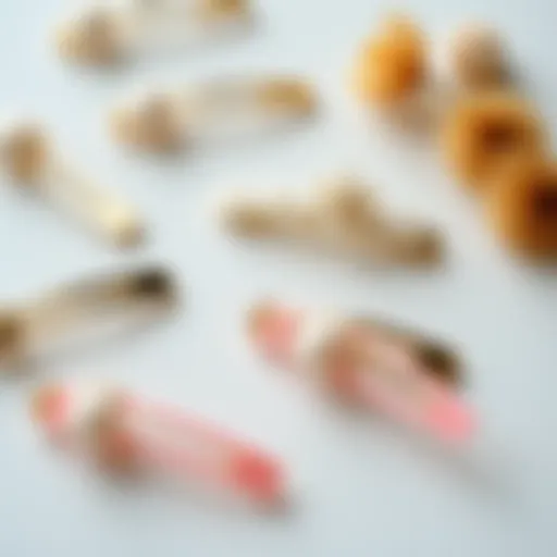 Elegant minimal hair clips arranged artfully