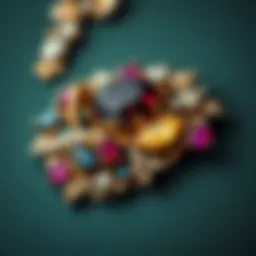 Elegant vintage brooch adorned with gemstones