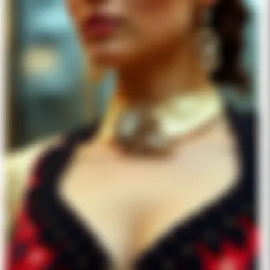 Stylish ensemble featuring a luxury brooch