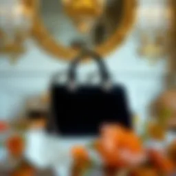 Luxurious velvet evening bag showcased against an elegant backdrop