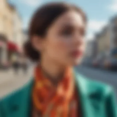An artistic representation of color theory applied to neck scarf choices