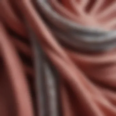 Close-up of fabric textures used in solid color neck scarves