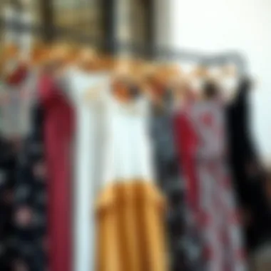 Various styles of midi dresses displayed together