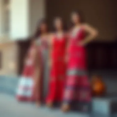 Cultural Variations of Maxi Dresses Cultural variations of maxi dresses from different regions displayed side by side