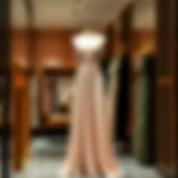 Elegant maxi dress displayed on a mannequin in a boutique setting