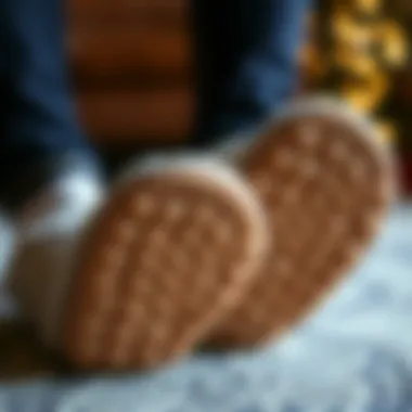 Close-up of Durable Indoor Slipper Soles Close-up of durable indoor slipper soles