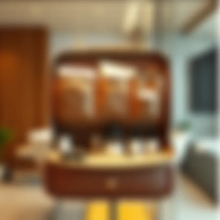 Sophisticated Design of a Hanging Toiletry Bag Elegant hanging toiletry bag displayed with organized compartments