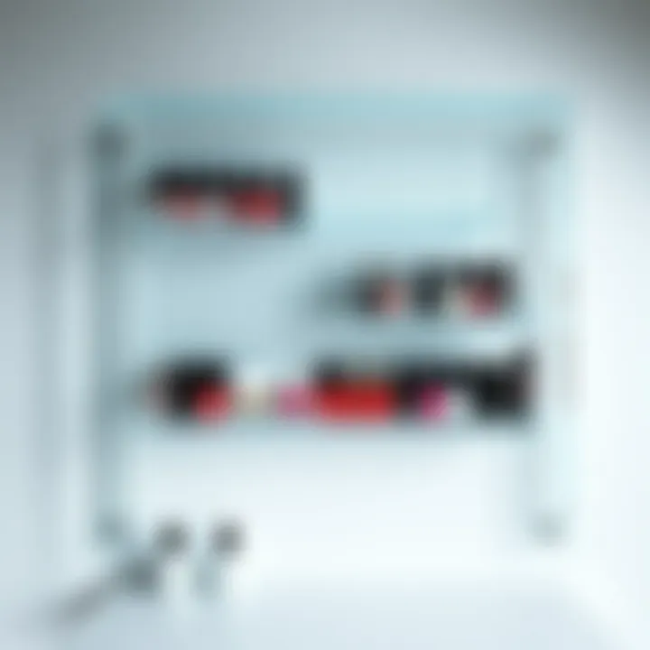 Modern acrylic shelf design complementing beauty decor